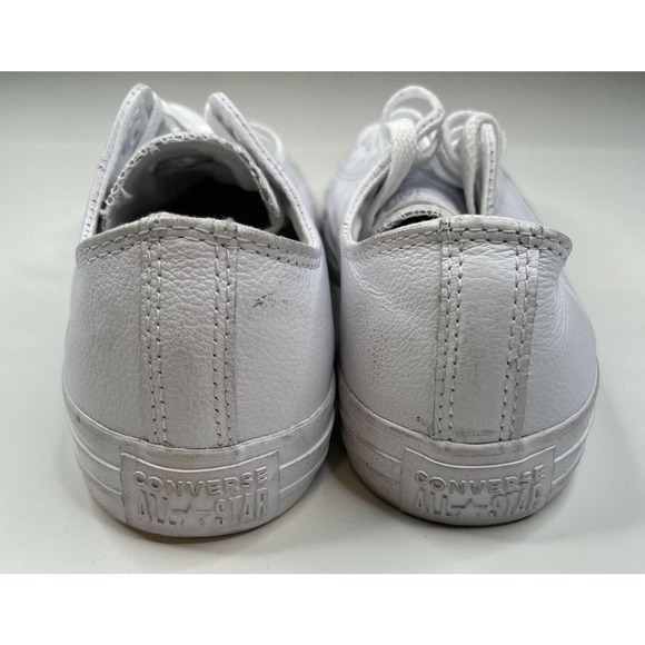 Converse All Star Leather Low Top Sneakers Size 8 Women's White Lace Up - Picture 8 of 8
